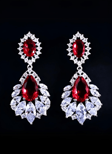 AAA+ CZ Elegant Chandelier Drop Earrings -, Earrings , Drestiny , Australia, Blue, Canada, Earrings, FR, Gender_Women, Green, New Zealand, Red, United Kingdom, United States, White , Drestiny , www.shopdrestiny.com